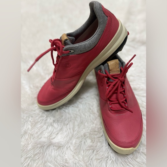 Ecco Shoes - Ecco Men's Red and Gray Sneakers